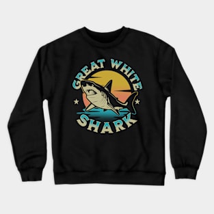 Great White Shark Retro Crewneck Sweatshirt